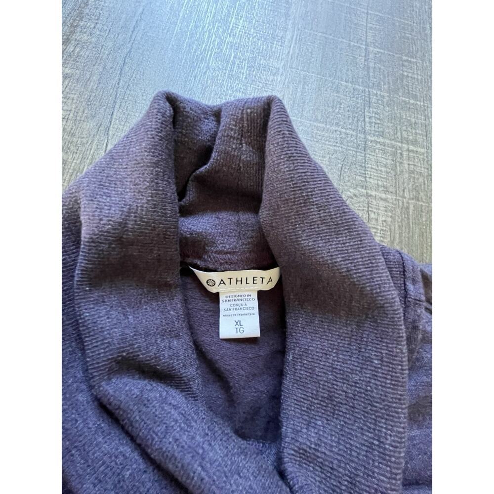 Athleta Balance Cinch Violet Sweatshirt Tunic Long Sleeve Turtleneck Size XL - Picture 4 of 11